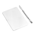 ESPÁTULA E PLACA EM AÇO INOX PARA MAQUIAGEM PANVEL MAKE UP