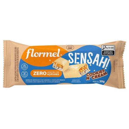 CHOCOLATE FLORMEL SENSAH COOKIES N´CREAM ZERO AÇÚCAR 30G