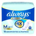 ABSORVENTE ALWAYS ULTRA SECA M COM ABAS 8 UNIDADES