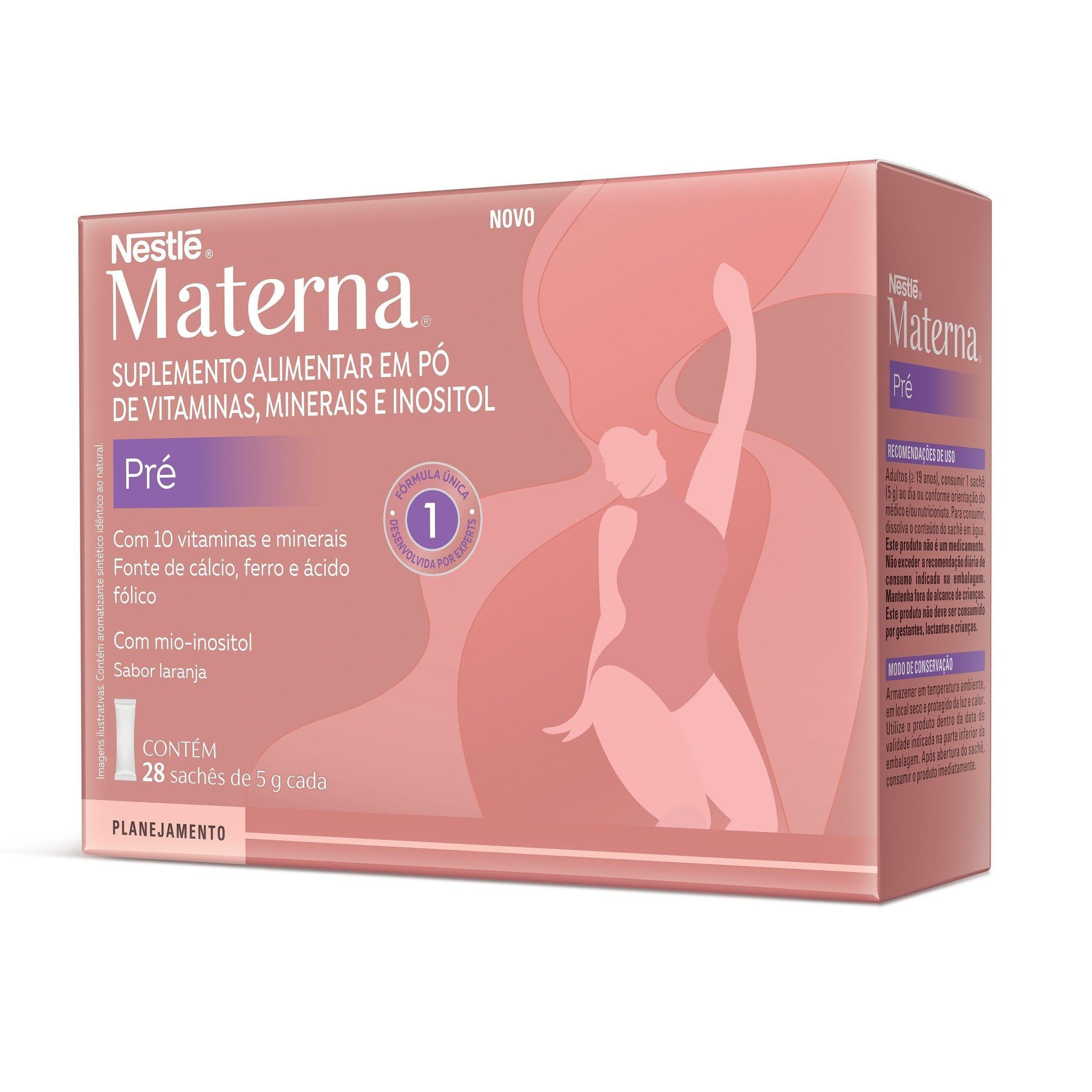 Suplemento Alimentar Nestlé Materna Pré Laranja 28 Sachês