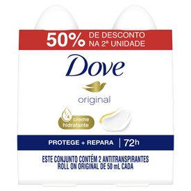 KIT DESODORANTE ROLL-ON DOVE ORIGINAL 2 UNIDADES 50ML CADA
