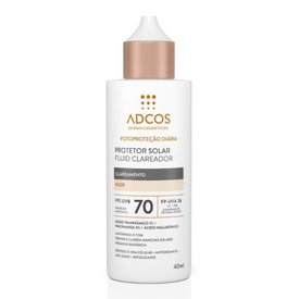 PROTETOR SOLAR FACIAL ADCOS FLUID CLAREADOR NUDE FPS70 40ML