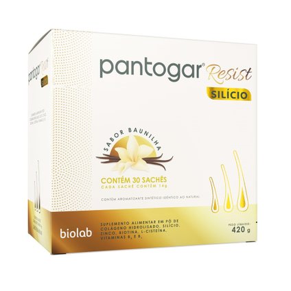 SUPLEMENTO ALIMENTAR PANTOGAR RESIST SILÍCIO SABOR BAUNILHA 30 SACHÊS