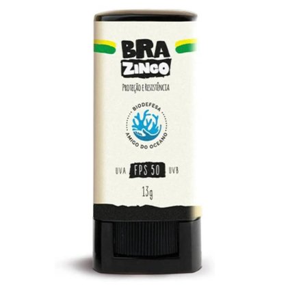 PROTETOR SOLAR FACIAL STICK BRAZINCO INCOLOR FPS50 13G 
