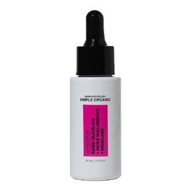 SÉRUM FACIAL SIMPLE ORGANIC ÁCIDO GLICÓLICO + ÁCIDO HIALURÔNICO + SQUALANE 30ML