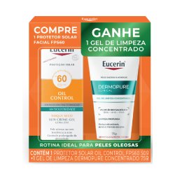 Kit Eucerin Protetor Solar Facial Oil Control Fps60 52g + Gel De Limpeza Dermopure 75ml