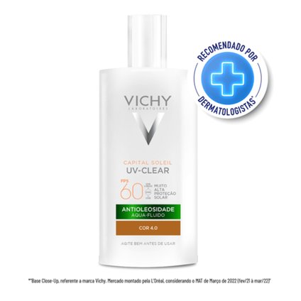 PROTETOR SOLAR FACIAL VICHY CAPITAL SOLEIL UV-CLEAR COR 4.0 FPS60 40G 