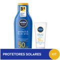 KIT PROTETOR SOLAR NIVEA CORPORAL FPS50 200ML + FACIAL TOQUE SECO FPS70 40ML