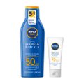 KIT PROTETOR SOLAR NIVEA CORPORAL FPS50 200ML + FACIAL TOQUE SECO FPS70 40ML