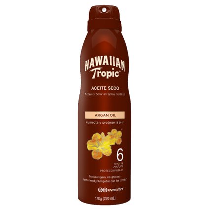 PROTETOR SOLAR CORPORAL AEROSOL HAWAIIAN TROPIC ARGAN OIL SPRAY FPS6 170G