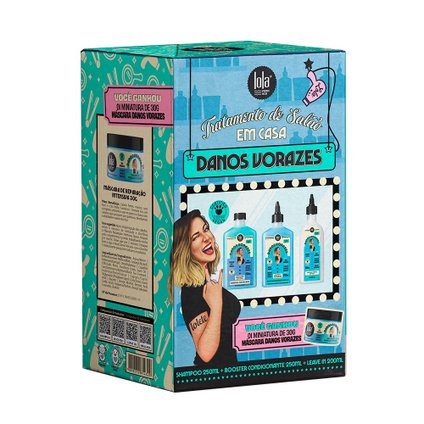 KIT LOLA DANOS VORAZES SHAMPOO 250ML + BOOSTER 250ML + LEAVE-IN 200ML