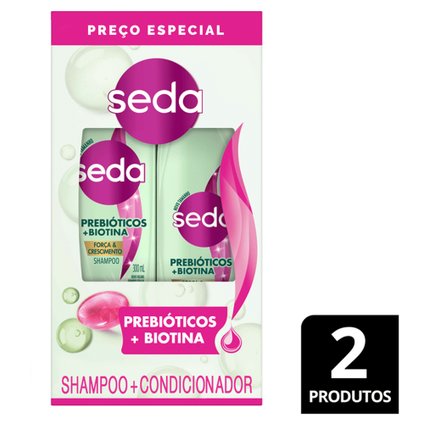 KIT SEDA PREBIÓTICOS+ BIOTINA SHAMPOO 300ML + CONDICIONADOR 190ML