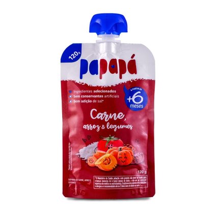 PAPINHA ORGÂNICA PAPAPÁ CARNE, ARROZ E LEGUMES 120G