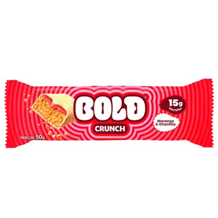 BARRA DE PROTEÍNA BOLD CRUNCH MORANGO & CHANTILLY 50G