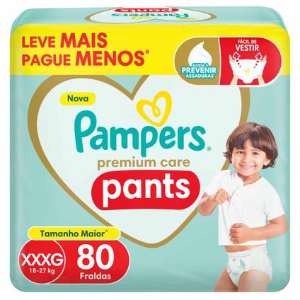 FRALDA PAMPERS PREMIUM CARE PANTS XXXG 80 UNIDADES