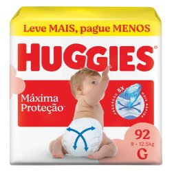 Fralda Huggies Máxima Proteção G Max 92 Unidades