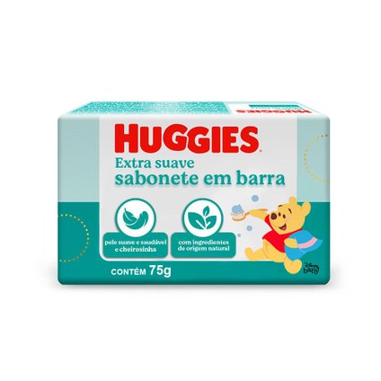 SABONETE EM BARRA HUGGIES EXTRA SUAVE PARA BEBÊ 75G