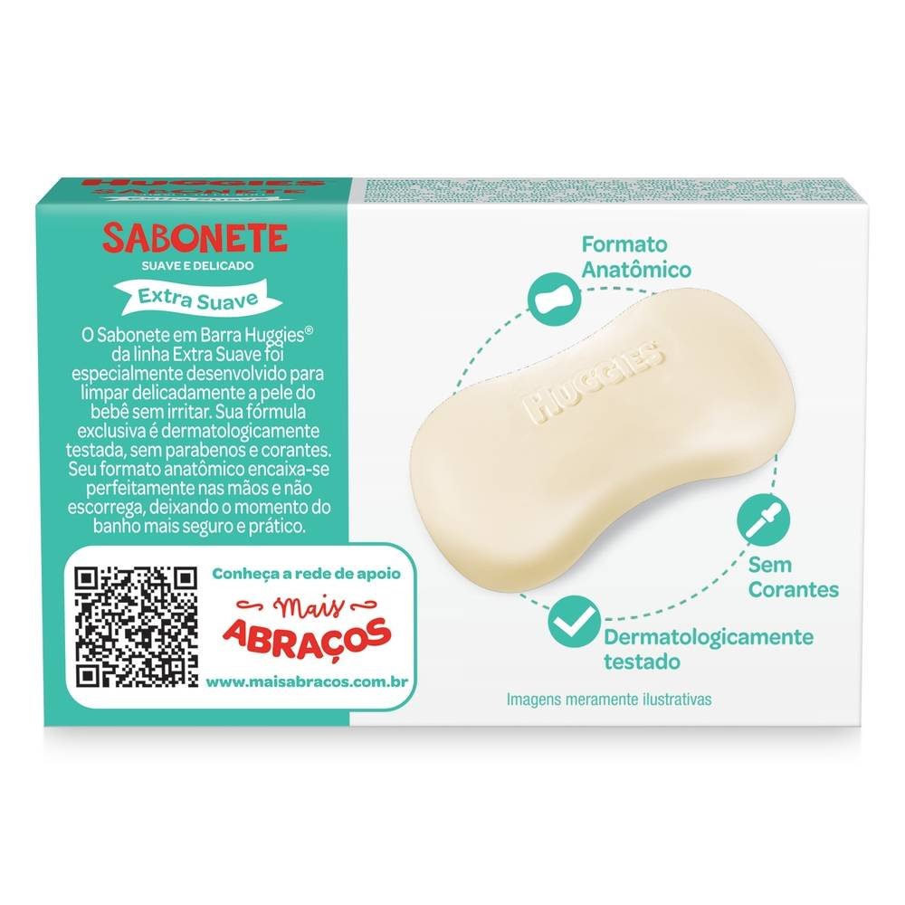 SABONETE EM BARRA HUGGIES EXTRA SUAVE 75G