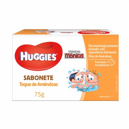 SABONETE HUGGIES TOQUE DE AMÊNDOA TURMA DA MÔNICA 75G