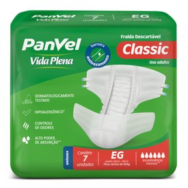 FRALDA ADULTO PANVEL VIDA PLENA CLASSIC EG 7 UNIDADES