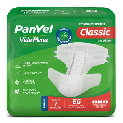 FRALDA ADULTO PANVEL VIDA PLENA CLASSIC EG 7 UNIDADES