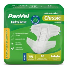 FRALDA ADULTO PANVEL VIDA PLENA CLASSIC M 30 UNIDADES