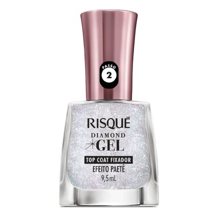 TOP COAT FIXADOR RISQUÉ DIAMOND GEL EFEITO PAETÊ 9,5ML