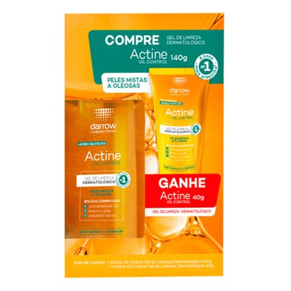 KIT GEL DE LIMPEZA FACIAL ACTINE OIL CONTROL 140G + 40G