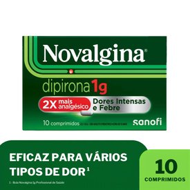 ANALGÉSICO E ANTITÉRMICO NOVALGINA DIPIRONA 1G 10 COMPRIMIDOS