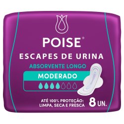 Absorvente Para Escapes De Urina Plenitud Longo Moderado 8 Unidades