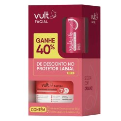 Kit Vult Facial Hidratante Antissinais 100g + Protetor Labial Melancia Fps15 3,5g