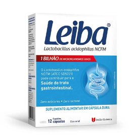 LEIBA PROBIÓTICO 1BI 12 CÁPSULAS UNIÃO QUÍMICA