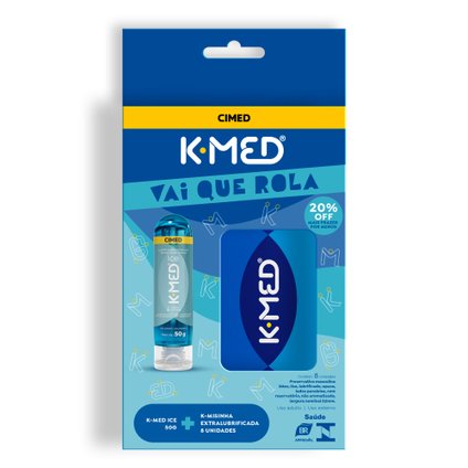 KIT K-MED LUBRIFICANTE ICE 50G + K-MISINHA EXTRALUBRIFICADA 8 UNIDADES