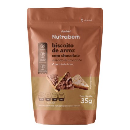 BISCOITO DE ARROZ COM CHOCOLATE PANVEL NUTRABEM 35G