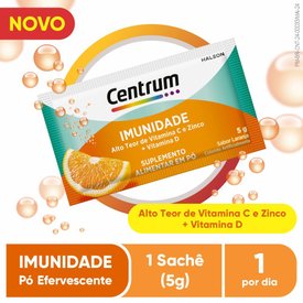 Centrum Imunidade Com Vitaminas C, D E Zinco Pó Efervescente Sabor Laranja 5g