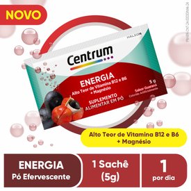 Centrum Energia Com Vitamina B12 E B6 + Magnésio Pó Efervescente Sabor Guaraná 5g