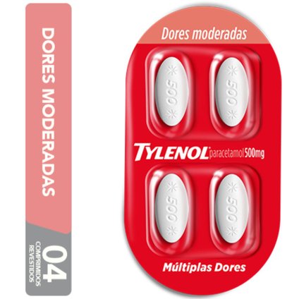 TYLENOL BLISTER 500MG MÚLTIPLAS DORES 4 COMPRIMIDOS