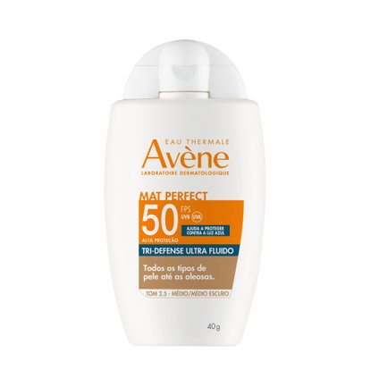 PROTETOR SOLAR FACIAL AVÈNE MAT PERFECT TRI-DEFENSE ULTRA FLUIDO COR 2.5 FPS50 40G