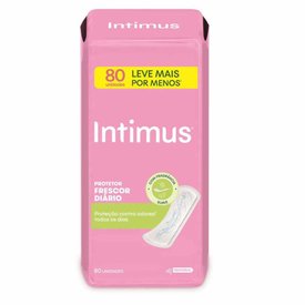 PROTETOR DIÁRIO INTIMUS FRESCOR DIÁRIO COM PERFUME LEVE MAIS POR MENOS 80 UNIDADES