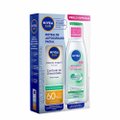 KIT NIVEA SUN FACIAL PROTETOR SOLAR FPS60 50G + ÁGUA MICELAR 200ML