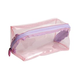 NÉCESSAIRE EM PVC ROSA COM GLITTER PANVEL COSMIC MAKE UP