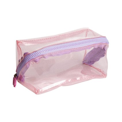 NECESSARIE EM PVC ROSA COM GLITTER PANVEL COSMIC MAKE UP