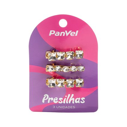 CONJUNTO DE PRENDEDORES DE CABELO COM STRASS CRISTAL PANVEL COSMIC MAKE UP 3 UNIDADES