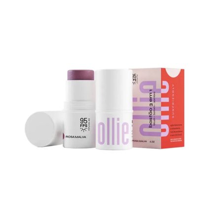 OLLIE BASTÃO 3EM1 BLUSH, BATOM E SOMBRA FPS 95 ROSA MALVA 4,5G