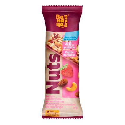 BARRA DE NUTS NUTSBAR CASTANHA E MORANGO ZERO 25G