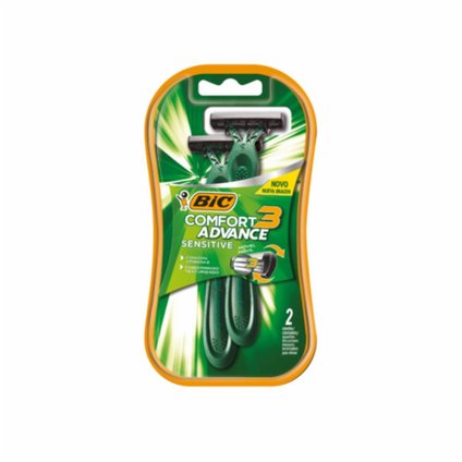 APARELHO DE BARBEAR BIC COMFORT 3 PELE SENSÍVEL COM 2