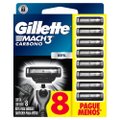 CARGA PARA APARELHO DE BARBEAR GILLETTE MACH3 CARBONO 8 UNIDADES
