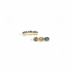 Presilha Manu Metal Dourada Com Pedras 4cm C/2 Unidades