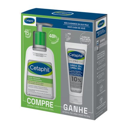 KIT CETAPHIL LOÇÃO HIDRATANTE 473ML + CREME PÉS PRO UREIA 60G