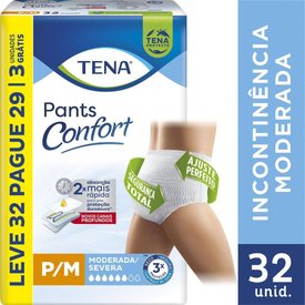 ROUPA ÍNTIMA TENA PANTS CONFORT P/M LEVE 32 PAGUE 29 UNIDADES